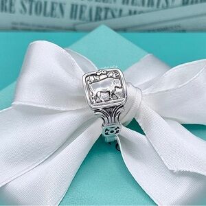 ONE OF A KIND! Tiffany & Co Taurus Bull Zodiac Custom Sterling Silver Spoon Ring
